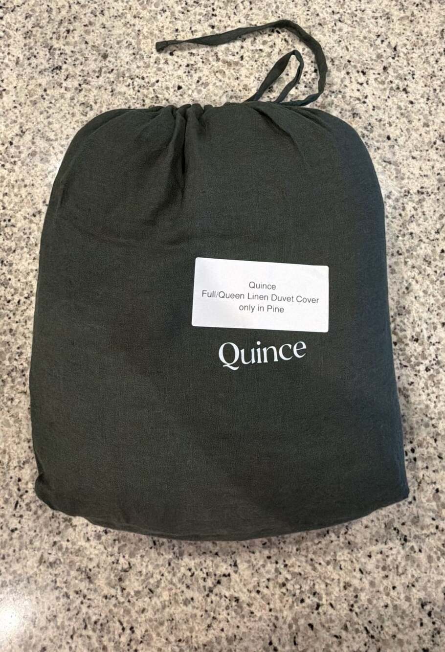 Quince Full/Queen Linen Duvet Cover in Pine